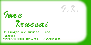 imre krucsai business card